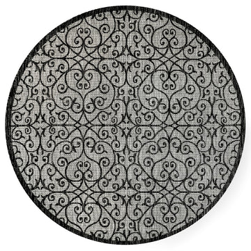 Madrid Vintage Filigree Textured Weave Indoor/outdoor Square Rug